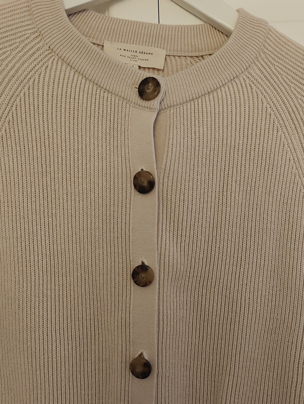 Sezane Sonnie Cardigan In Cream, Size Small - Picture 7 of 15